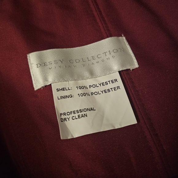 DESSY COLLECTION STRAPLESS NOTCH CHIFFON MAXI DRESS GOWN Size 0 - Picture 4 of 5